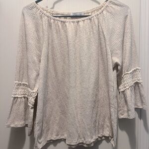 EUC Cream Peasant Blouse Small